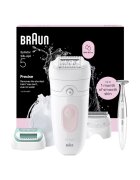 Braun Епилатор Silk-epil 5 5-251 Wet & Dry - MicroGrip - Smart Light - 28 пинсети - Бял/Розово