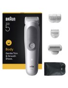 Braun Машинка за подстригване Series 5 BG5550 - 3 греб - 1 бръсн глава - 1 чанта - 1 ч за почиств - SkinGuard - нежна за чувств зони - Авт.100 мин - Водоуст - Сив