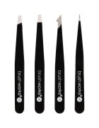 Brushworks Комплект 4 пинсети Черен