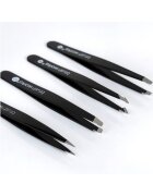 Brushworks Комплект 4 пинсети Черен
