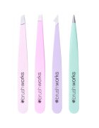 Brushworks Комплект пинсети Pastel 4 вида
