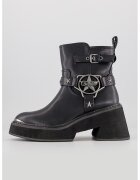 Buffalo Боти Bull Star Biker от еко кожа с масивен ток