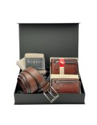 Bugatti Подаръчен комплект за мъже 42127753 - Чорапи - Портмоне - Колан - Естествена кожа - Коняк кафяв