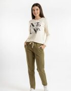 Bumbacel 100% COTTON Дамска блуза с дълъг ръкав и принт от памук