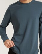 Bumbacel 100% COTTON Мъжка тениска с дълъг ръкав едноцветна без качулка памучна