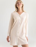Bumbacel 100% COTTON Нощница с копчета и дълъг ръкав Бежова