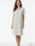 Bumbacel 100% COTTON Памучна нощница с къс ръкав за дами