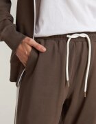 Bumbacel 100% COTTON Тренировъчен екип с дълъг панталон качулка и цип от памук за дами Кафяв