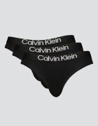 CALVIN KLEIN Бикини с еластична талия с лого - 3 чифта Черен