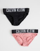 CALVIN KLEIN Бикини с лого - 2 чифта Черен/Розово