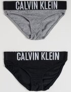 CALVIN KLEIN Бикини с лого - 2 чифта Черен/Сив меланж