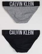 CALVIN KLEIN Бикини с лого - 2 чифта Черен/Сив меланж