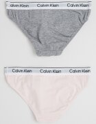 CALVIN KLEIN Бикини с лого - 2 чифта Меланж тъмно сиво/Бледо розово