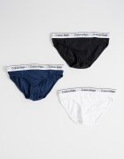 CALVIN KLEIN Бикини с лого - 3 чифта Бял/Черен/Тъмносин