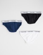 CALVIN KLEIN Бикини с лого - 3 чифта Бял/Черен/Тъмносин