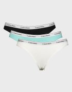 CALVIN KLEIN Бикини с лого - 3 чифта Бял/Черен/Тюркоаз