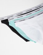 CALVIN KLEIN Бикини с лого - 3 чифта Бял/Черен/Тюркоаз