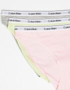 CALVIN KLEIN Бикини с лого - 3 чифта Пастелнорозов/Сив меланж/Шам фъстък зелено