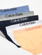 CALVIN KLEIN Бикини с лого - 5 чифта Бял/Розова сьомга/Син