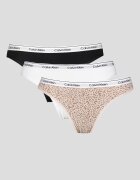 CALVIN KLEIN Бикини с лого на талията - 3 чифта Бял/Черен/Бежов