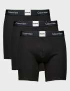 CALVIN KLEIN Боксерки с контрастна талия 3 чифта Черен