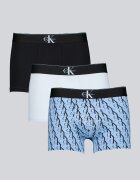 CALVIN KLEIN Боксерки с лого на талията - 3 чифта Black Onyx/Антично синьо