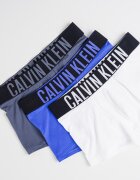 CALVIN KLEIN Боксерки с лого на талията - 3 чифта Бял/Син/Tъмносив