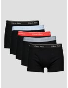 CALVIN KLEIN Боксерки с лого на талията - 5 чифта - Черен/Светло сив/Корал/Небесносин