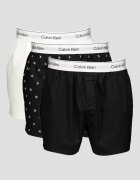 CALVIN KLEIN Боксерки с памук - 3 чифта Черен/Бял