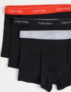 CALVIN KLEIN Боксерки с памук - 3 чифта Червен/Черен/Сив
