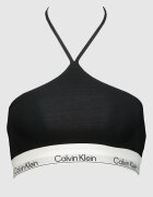 CALVIN KLEIN Бюстие с модал с деколте халтер Бял/Черен
