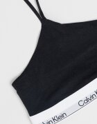 CALVIN KLEIN Бюстие с модал с деколте халтер Бял/Черен