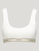 CALVIN KLEIN Бюстие с памук с лого Бял/Светло сив
