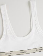 CALVIN KLEIN Бюстие с памук с лого Бял/Светло сив