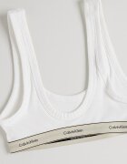 CALVIN KLEIN Бюстие с памук с лого Бял/Светло сив