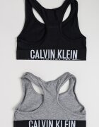 CALVIN KLEIN Бюстиета с лого- 2 броя Черен/Сив меланж