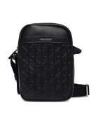CALVIN KLEIN Чанта EMBLEM AOP EMBOSS SLIM REPORTER - Екологична кожа - Черна - Един размер