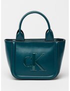 CALVIN KLEIN Чанта от еко кожа с релефен монограм - Персийско зелено