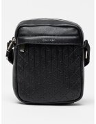 CALVIN KLEIN Чанта през рамо Emblem Emboss Reporter от еко кожа - Черен