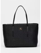 CALVIN KLEIN Чанта Tote с десен и метален детайл - Черен