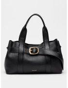 CALVIN KLEIN Чанта за рамо от еко кожа с декоративна тока - Черен