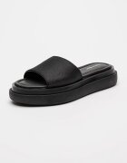 CALVIN KLEIN Чехли с равна платформа и монограм Черен