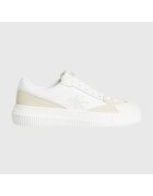 CALVIN KLEIN Дамски маратонки дебела - ниска - с каишка - mixml - mtl - YW0YW01467-0F8 - бели