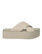 CALVIN KLEIN Дамски сабо Flatform Cross - Кожа - Бежов -