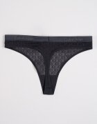 CALVIN KLEIN Дантелена танга с лого Черен