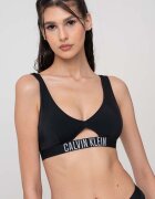 CALVIN KLEIN Горен бански с лента с лого Черен