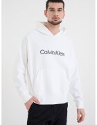 CALVIN KLEIN Худи с лого и джоб кенгуру - Черен/Бял