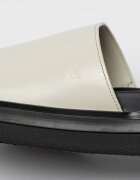 CALVIN KLEIN JEANS Чехли от еко кожа с монограм Черен/Мръснобял