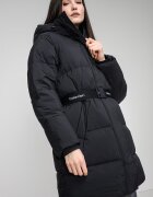 CALVIN KLEIN JEANS Дълго зимно яке с колан Черен