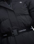 CALVIN KLEIN JEANS Дълго зимно яке с колан Черен